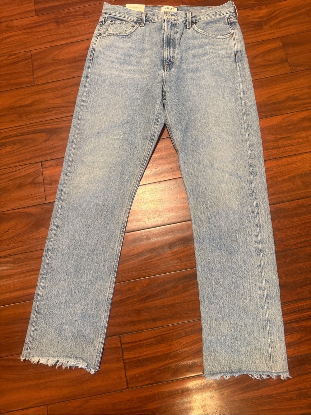Agolde Light Blue High-Rise Straight Jeans